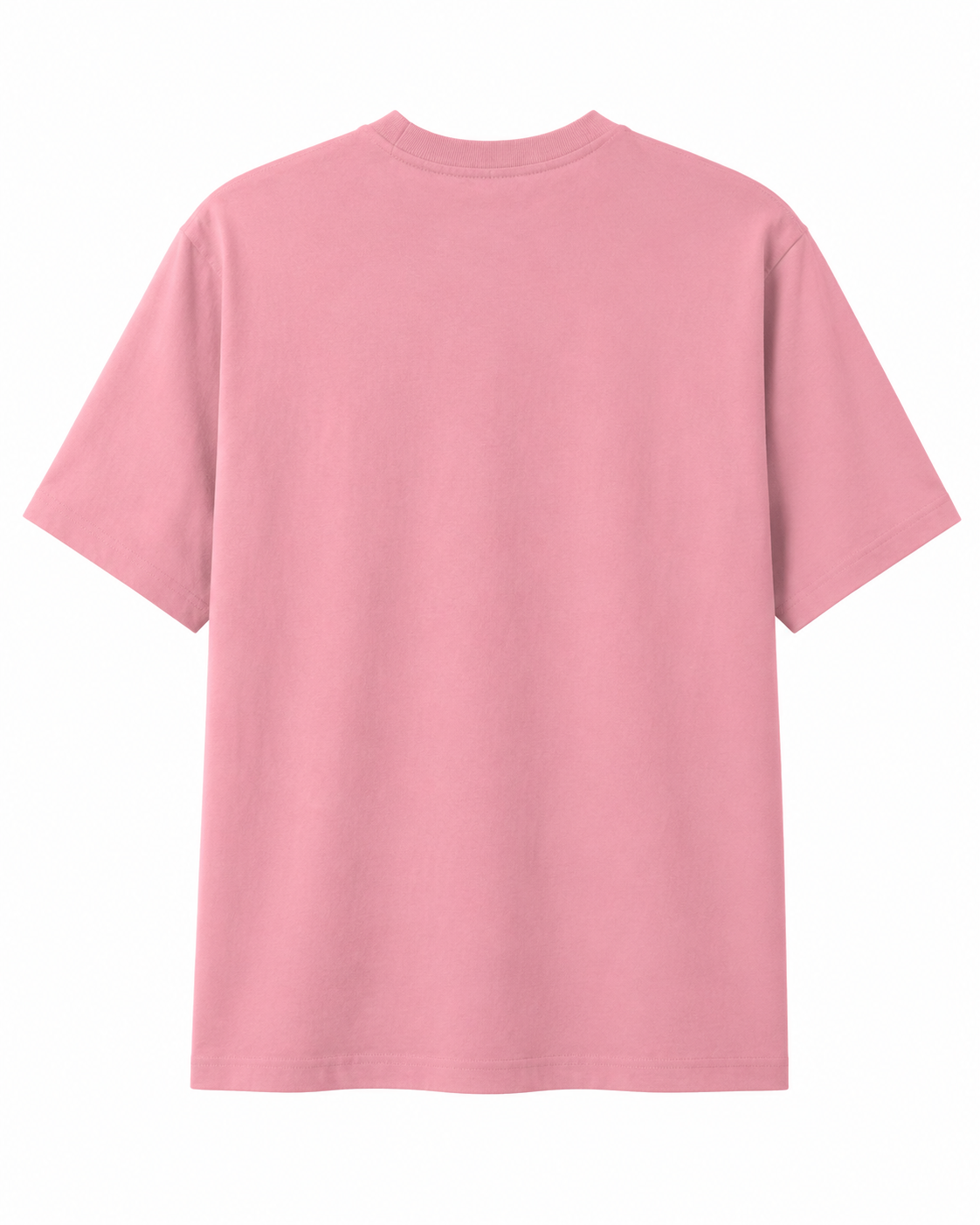 A light pink short-sleeve crewneck t-shirt shown from the back, photographed against a solid white background.