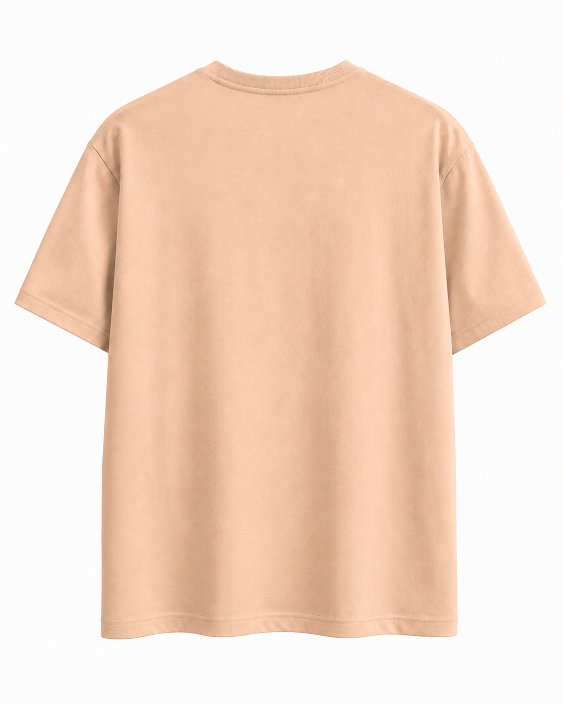 A peach-colored short-sleeve t-shirt shown from the back, photographed against a clean white background.